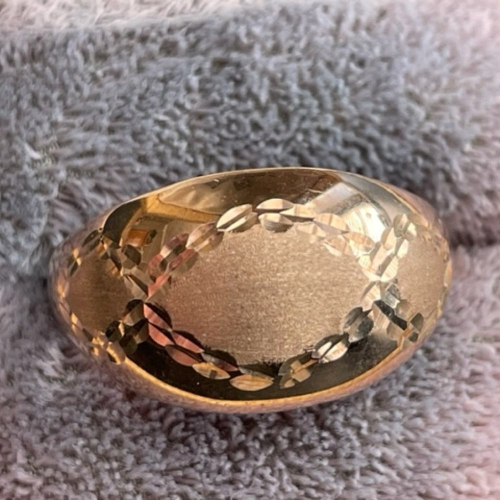 Vintage 14K gold ring polished & brushed gold - Picture 3 of 8